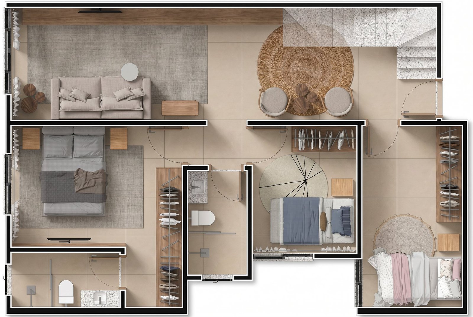 Cobertura duplex — pavimento íntimo